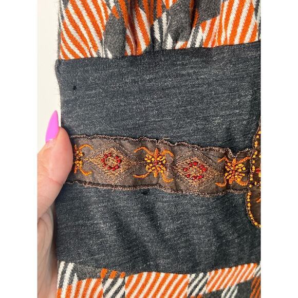 Eva Franco Plaid Embroidered Beads Halter Knee Length A-Line Dress Womens Size 4 - Picture 8 of 11